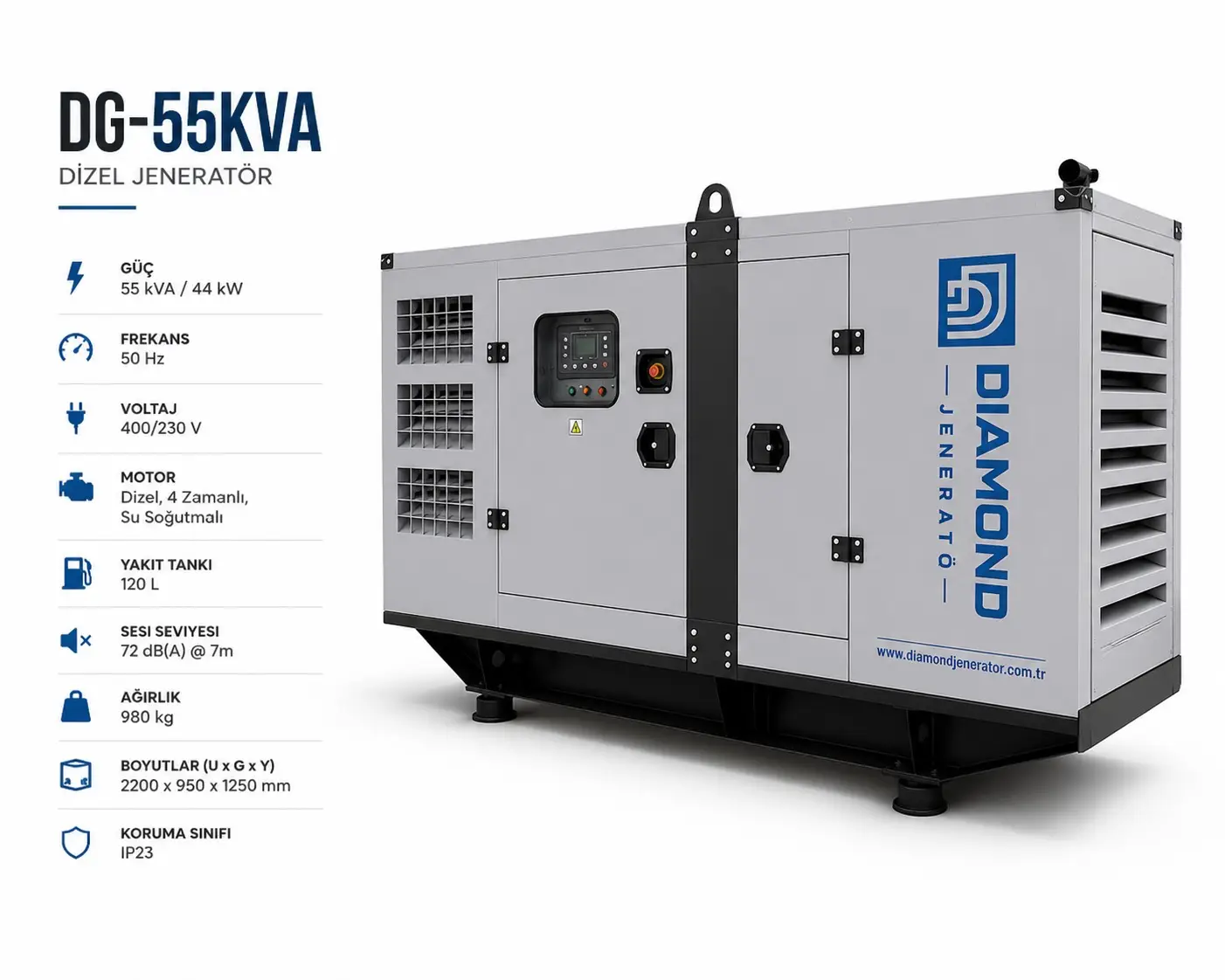 55 kVA Dizel Jeneratör